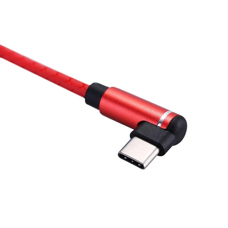 1M 90 Degree Type C USB 3.1 Charge Charging Cable Cord - Red