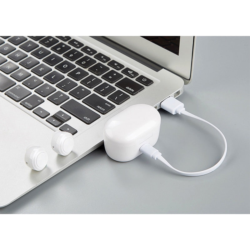A6 TWS 5.0 Mini Wireless Earbuds Bluetooth Earphone for Android & Iphone - White