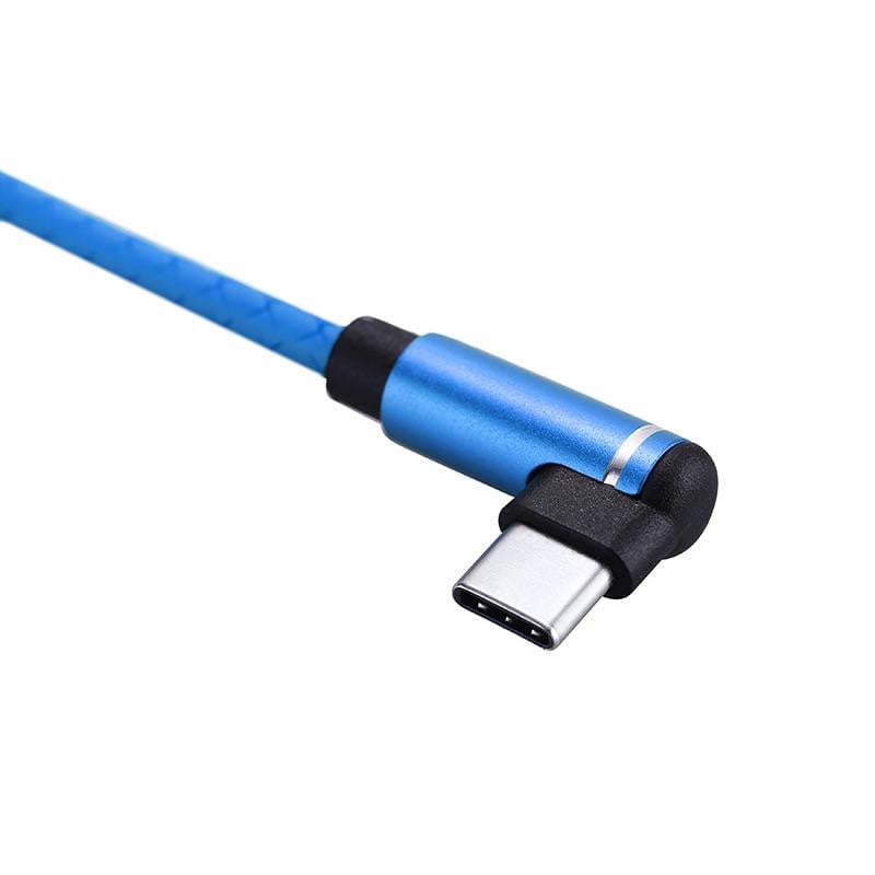 1M 90 Degree Type C USB 3.1 Charge Charging Cable Cord - Blue