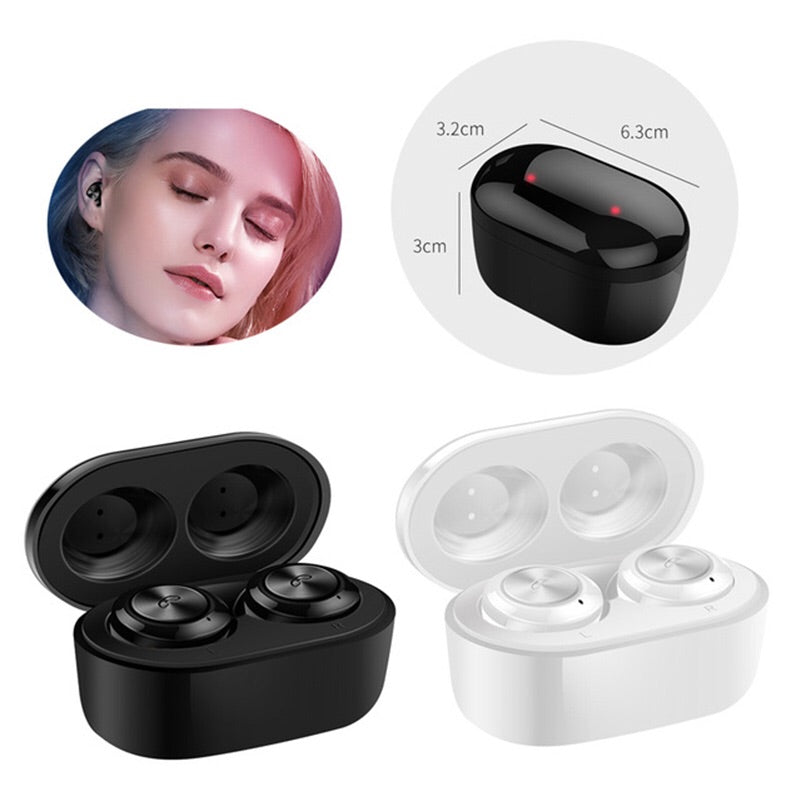 A6 TWS 5.0 Mini Wireless Earbuds Bluetooth Earphone for Android & Iphone - White