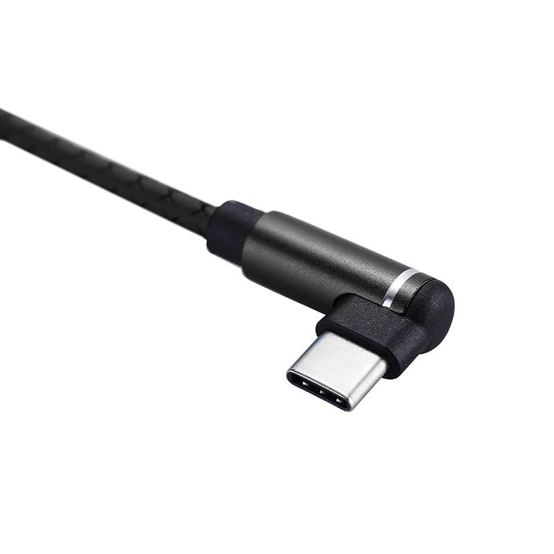 1M 90 Degree Type C USB 3.1 Charge Charging Cable Cord - Black