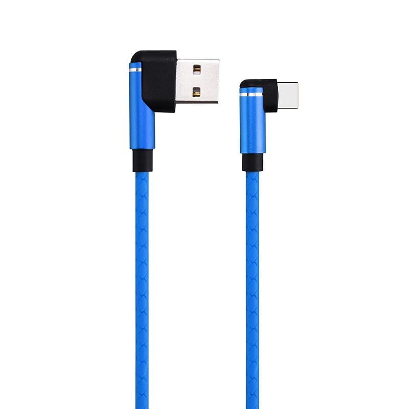 1M 90 Degree Type C USB 3.1 Charge Charging Cable Cord - Blue