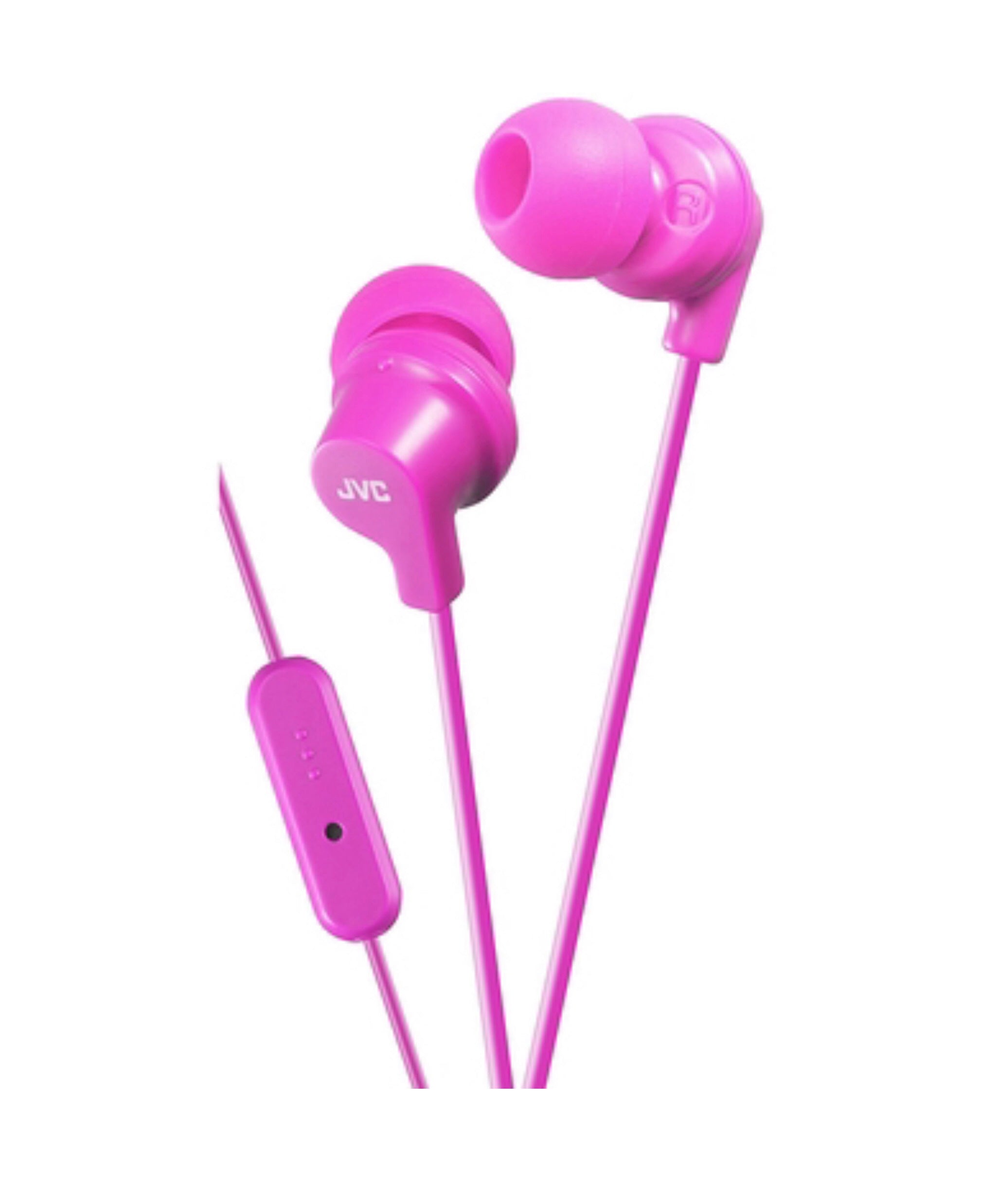 JVC HAFR15P Colourful In-Ear Headphones with Remote & Mic - Pink