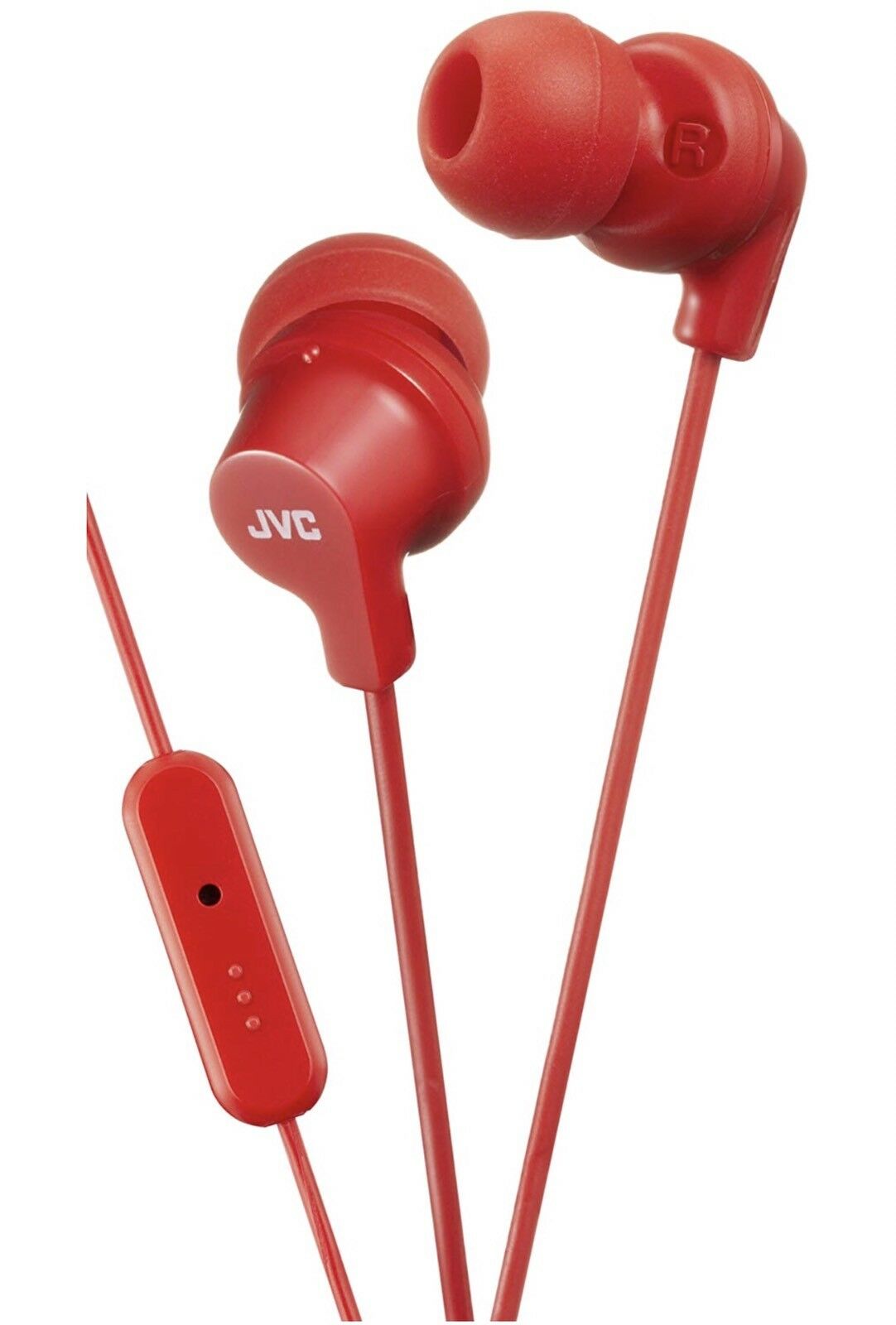 JVC HAFR15R Colourful In-Ear Headphones with Remote & Mic - Red